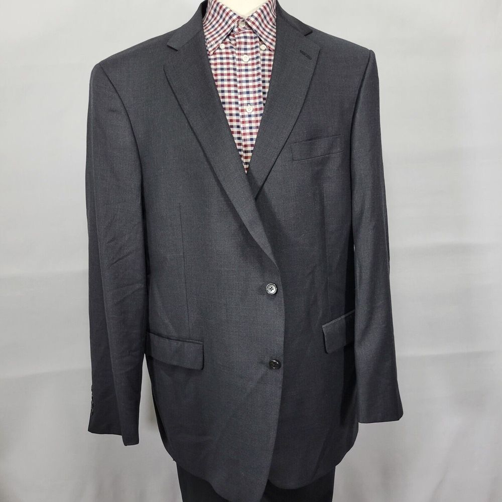 Hart Schaffner Marx Men's Sport Coat Blazer Two Button CH Gray Twill Wool Sz 50L